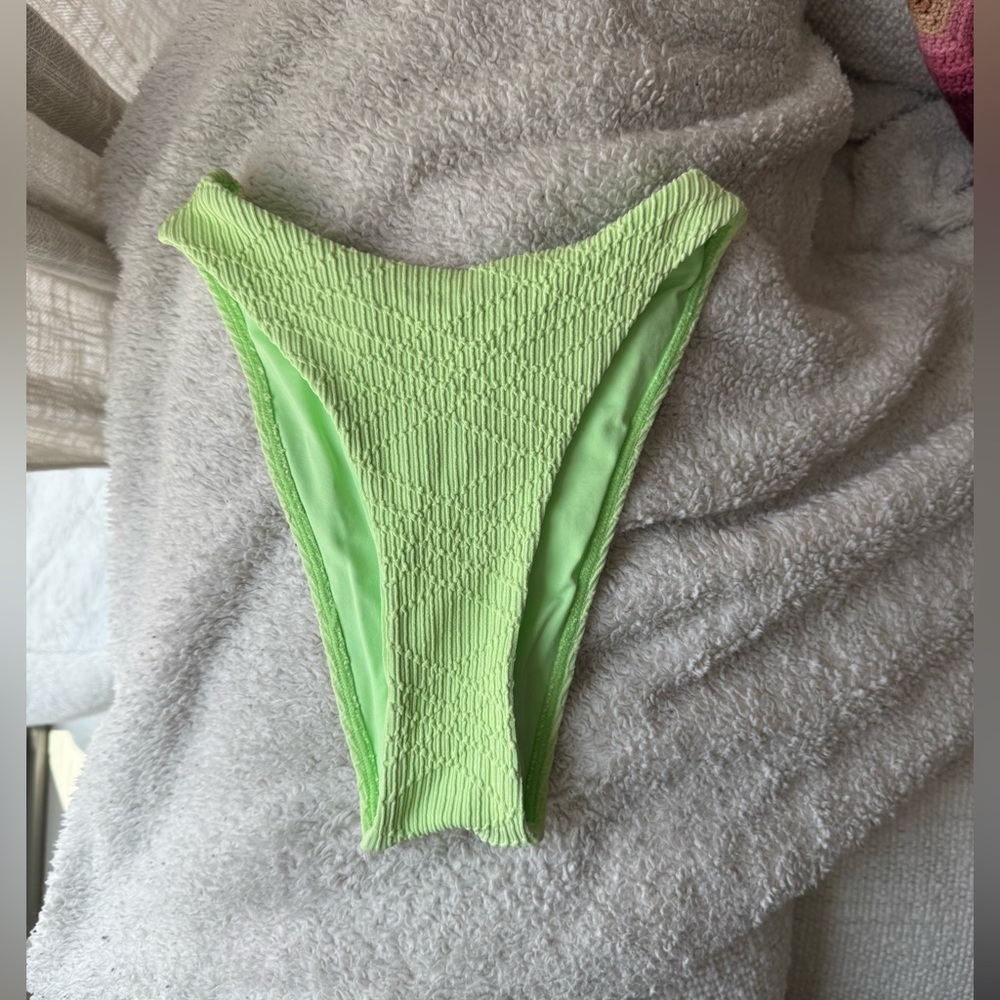 Monday Swimwear “tamarama” high cut bottoms in Honeydew Summer Plaid size p